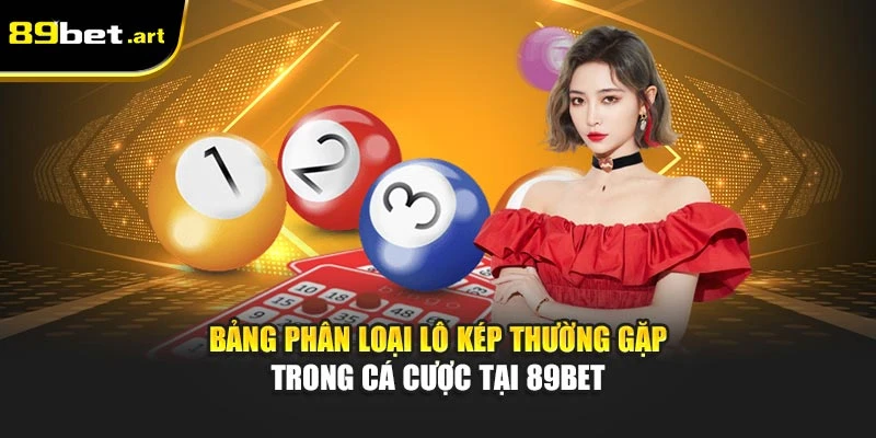 Bảng phân loại lô kép thường gặp trong cá cược tại 89Bet